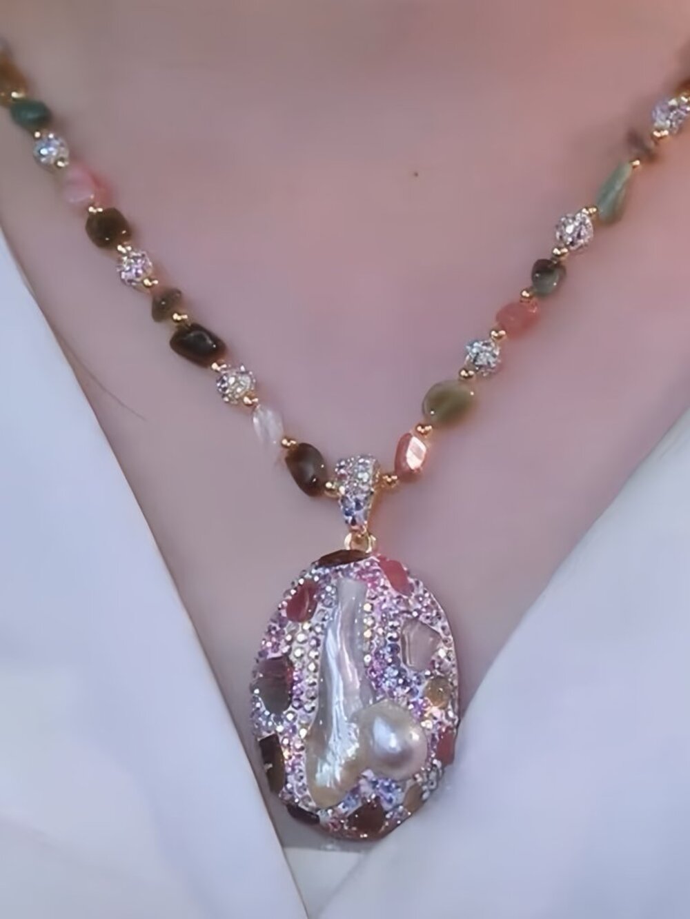Brand New Natural Stone Jewelry Set – Necklace, Earrings & Ring